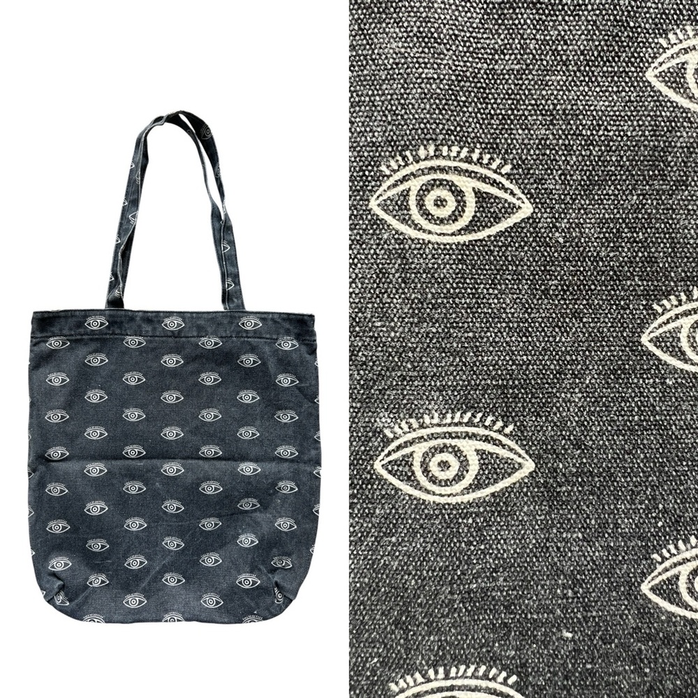 Eye Print Black Tote Bag